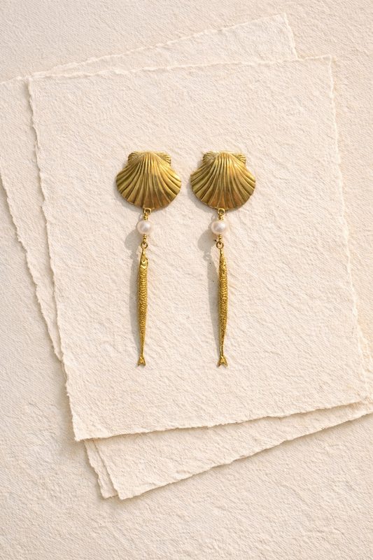Shell fish earring