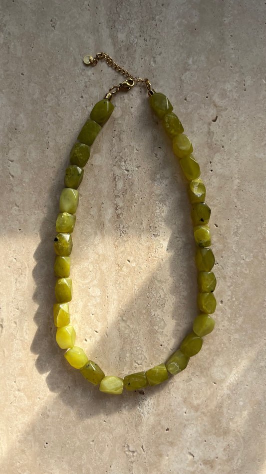 Faceted cube necklace