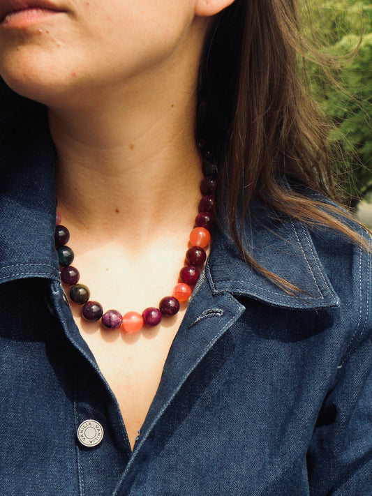 Island bloom necklace pink-green