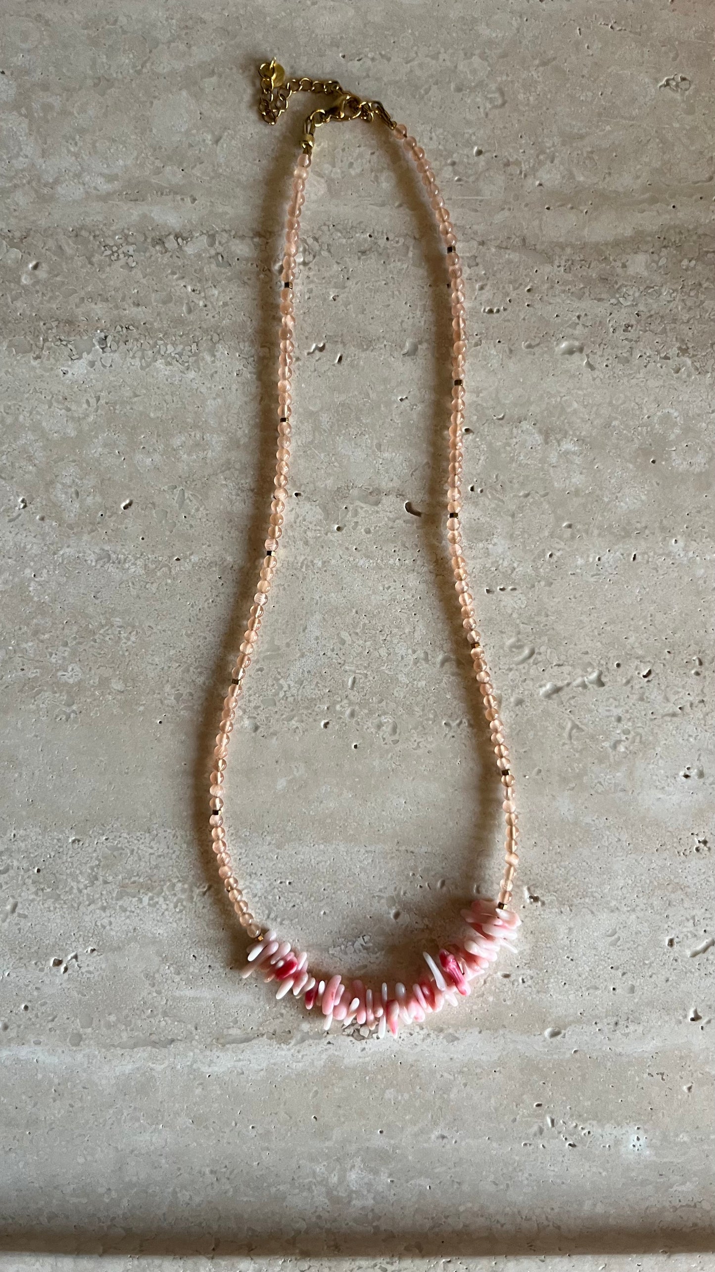 Pink coral necklace