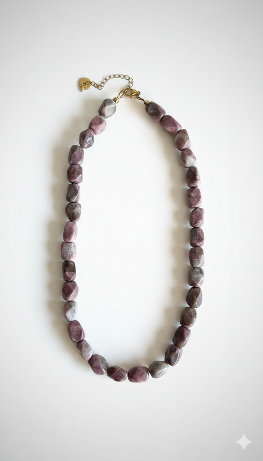 Faceted cube necklace pink tide