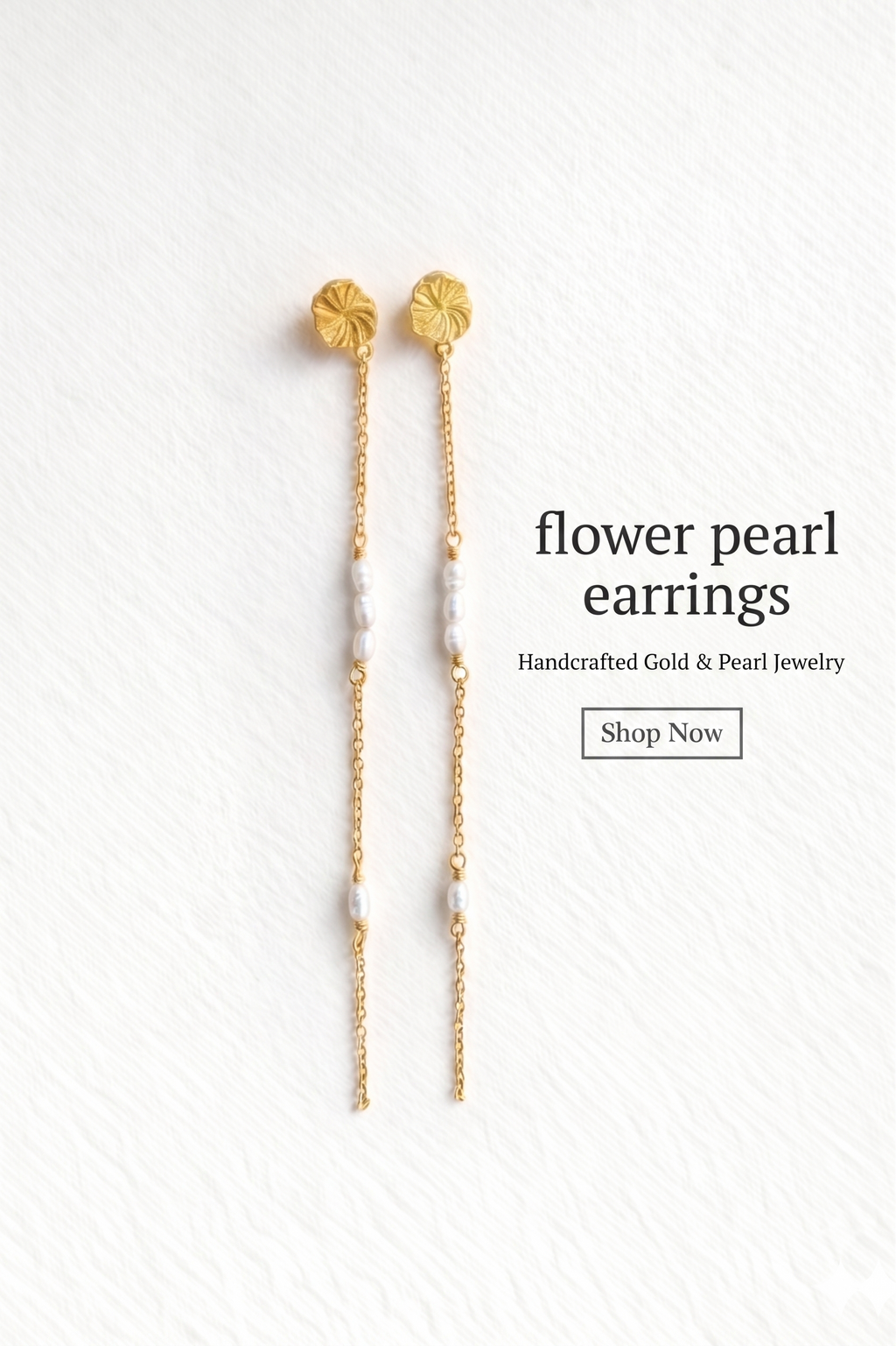 Flower pearl earring