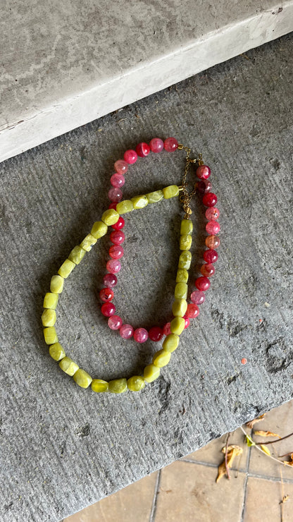 Faceted cube necklace