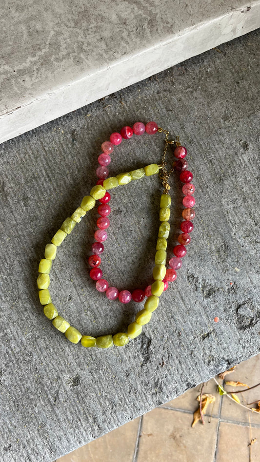 Faceted cube necklace