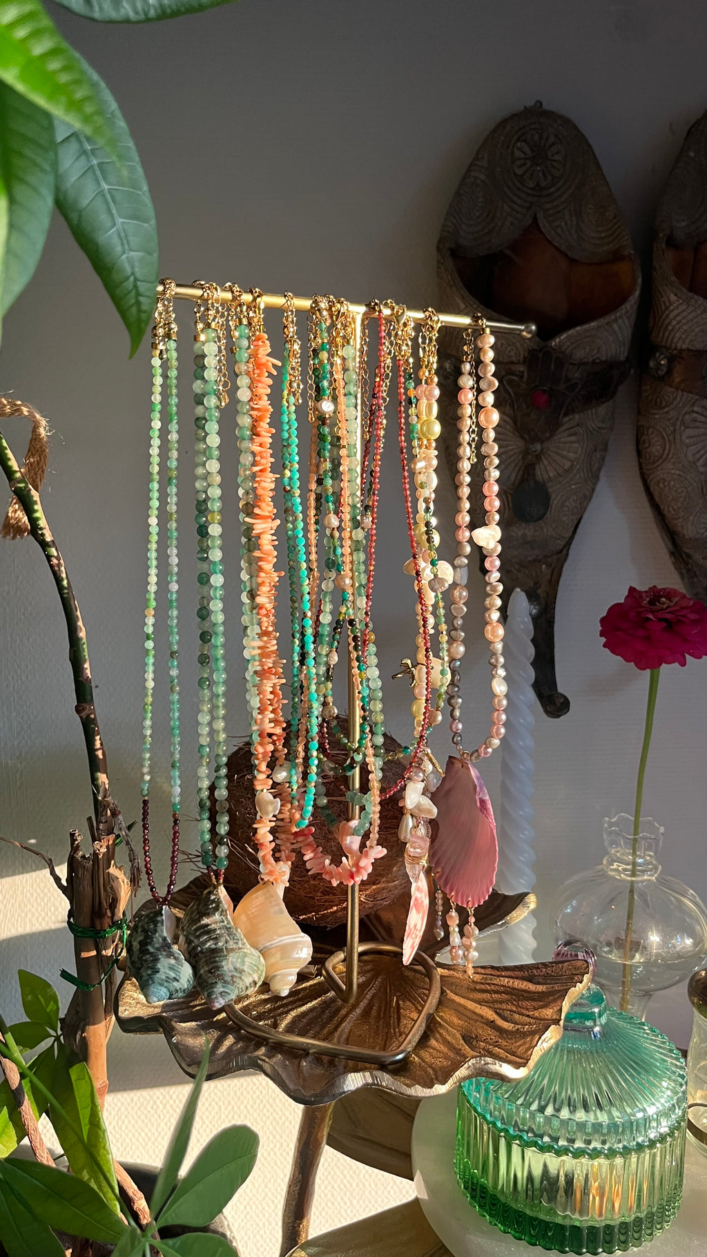 Pink coral necklace