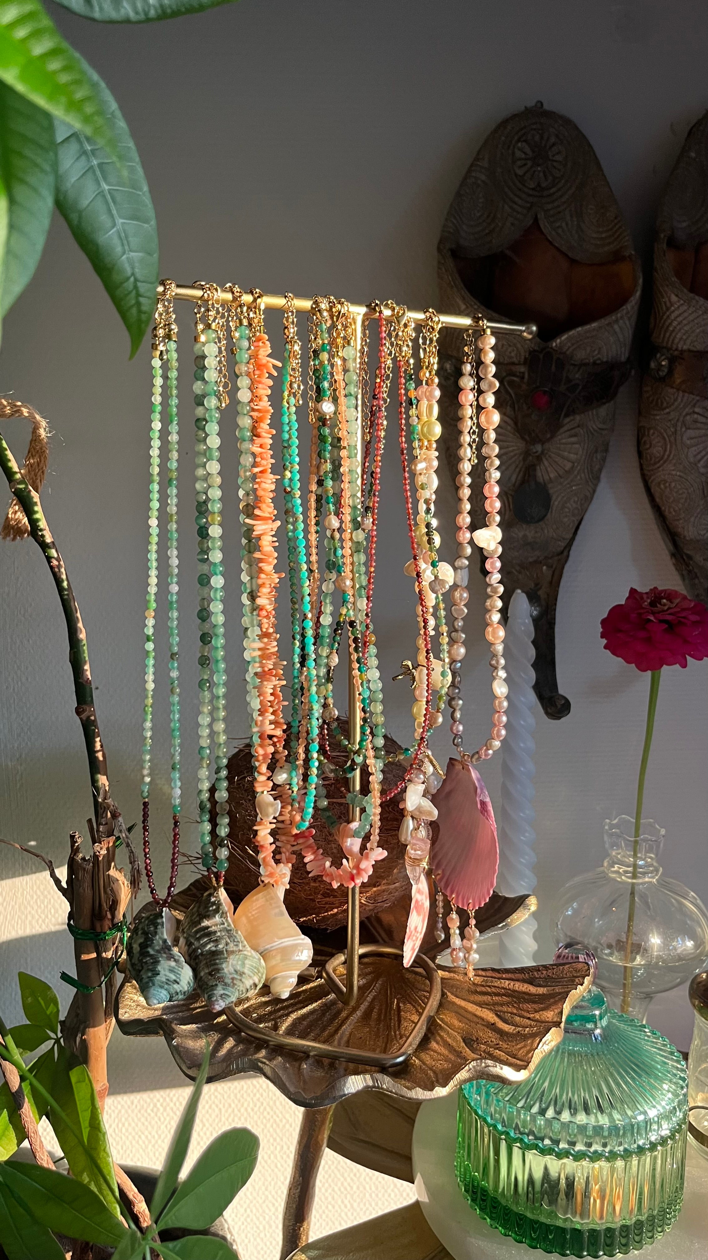 Pink coral necklace