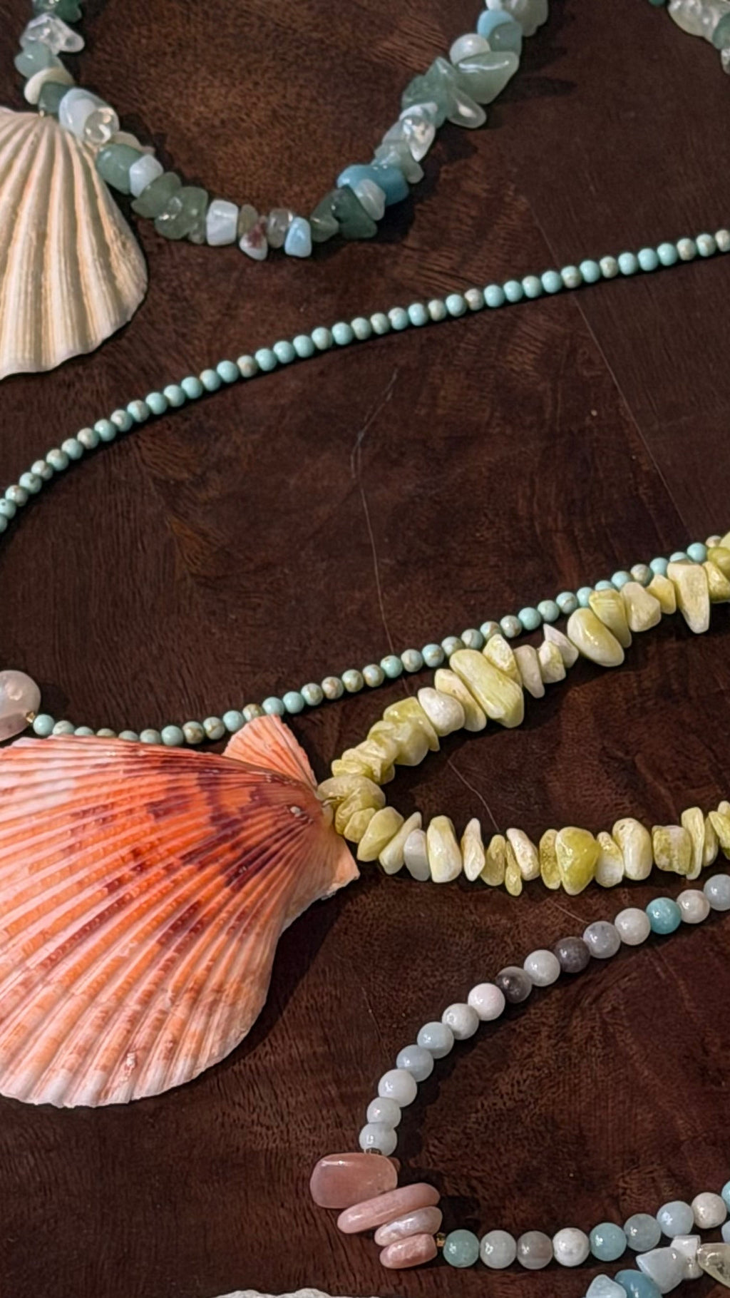 Mint sea shell necklace