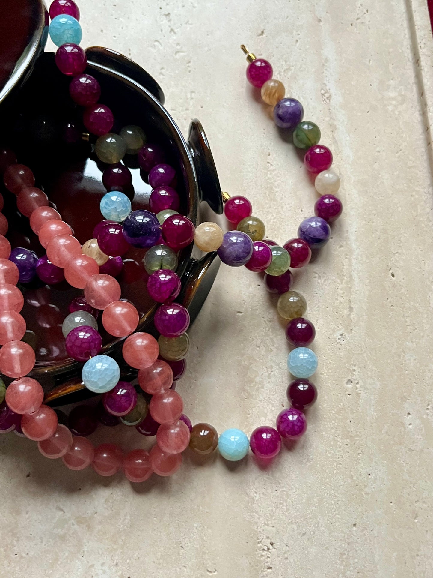 Island bloom necklace purple-sand