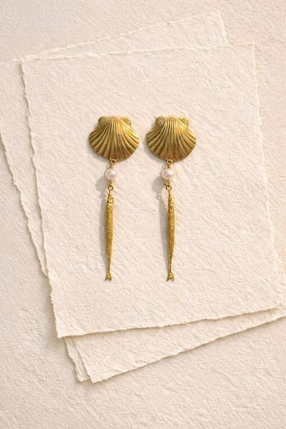 Shell fish earring
