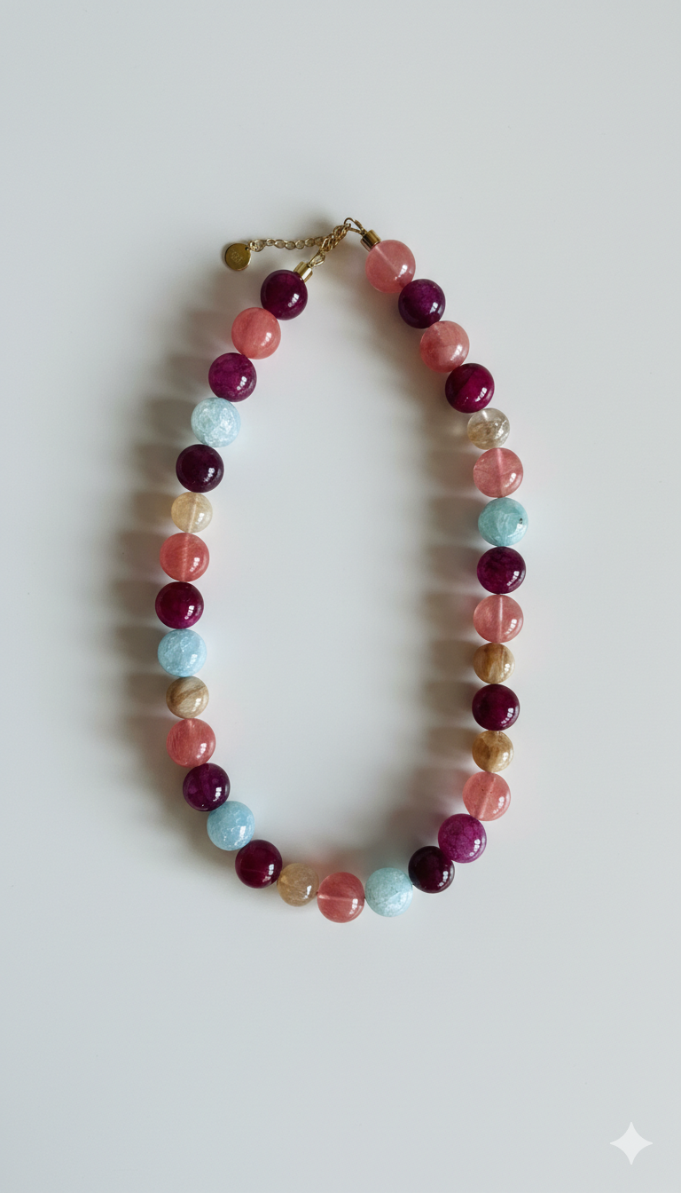 Island bloom necklace pink, coral