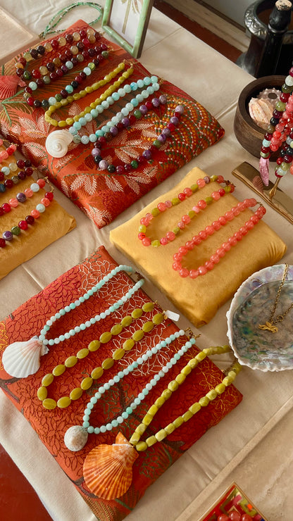 Faceted cube necklace