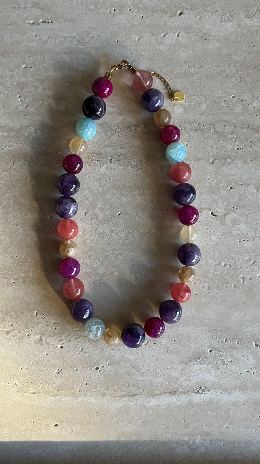 Island bloom necklace mixt color purple