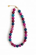 Island bloom necklace blue-pink
