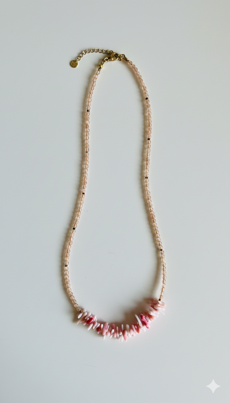 Pink coral necklace