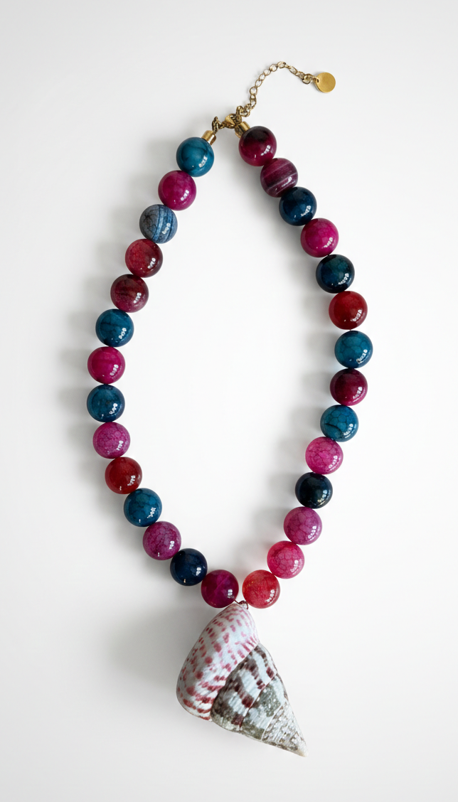Island treasure necklace pink ocean