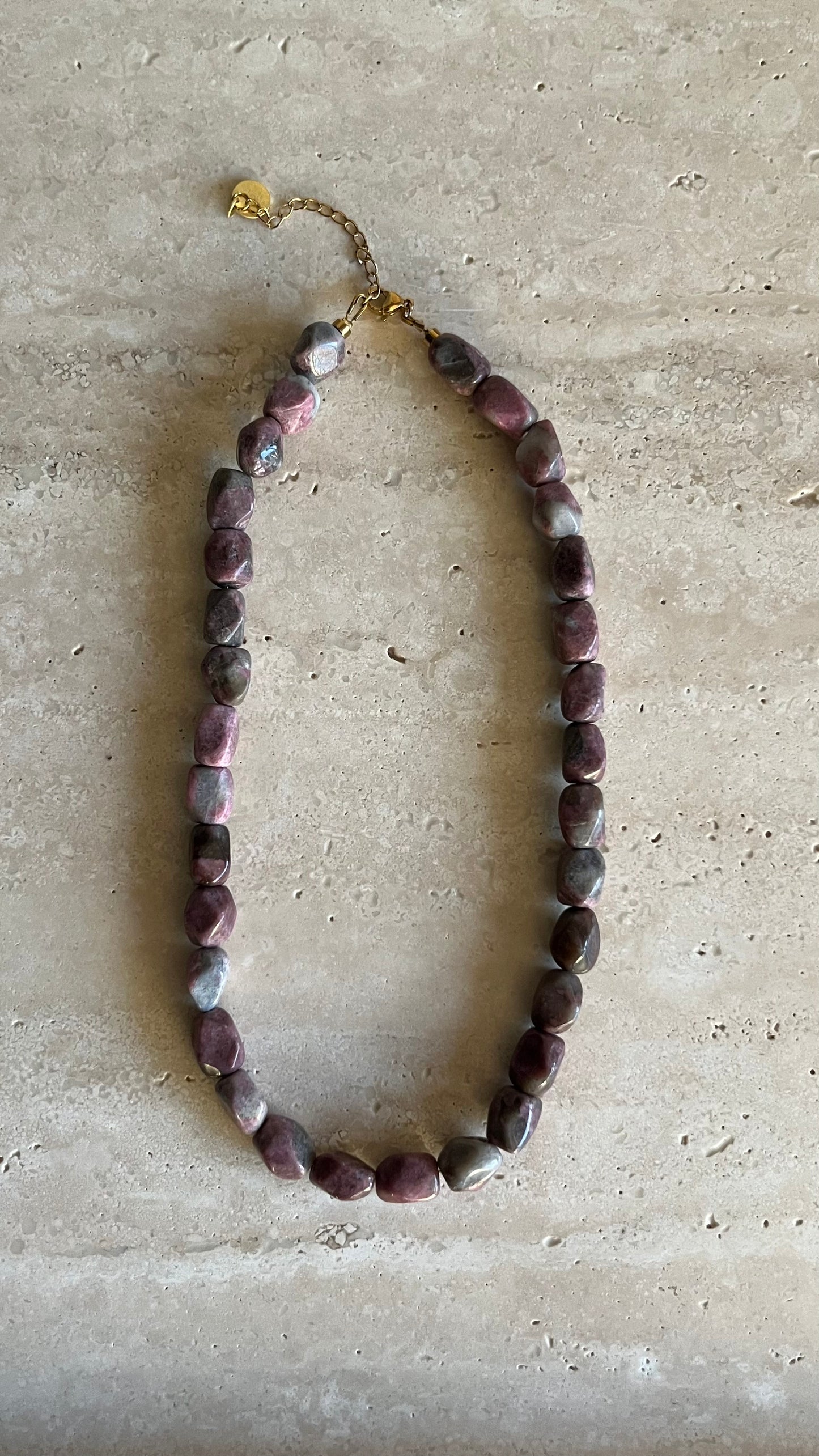 Faceted cube necklace pink tide