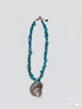 necklace with sea shell blue