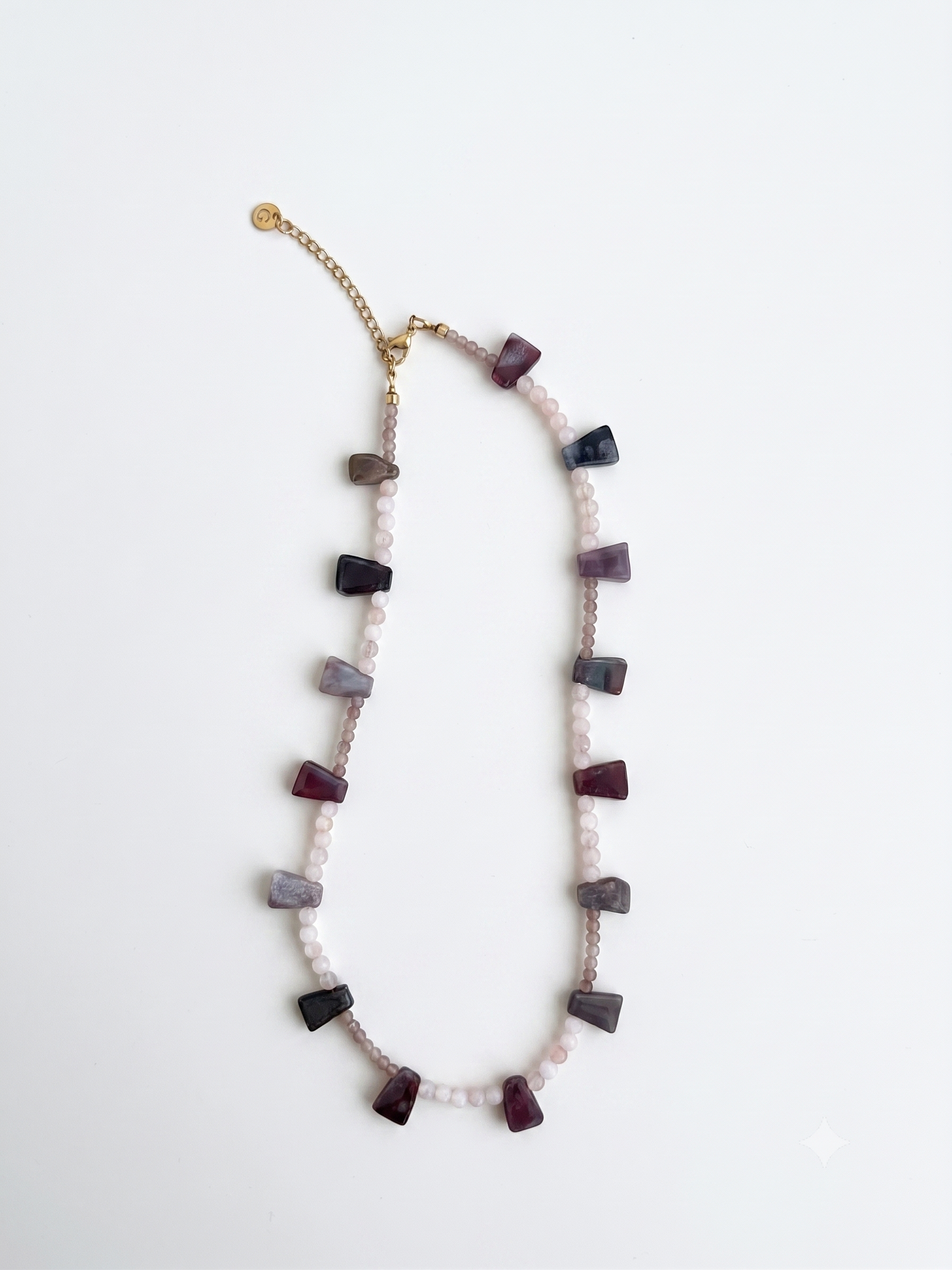 Rose quartz stone necklace