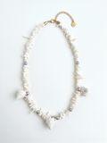 Coral pearl necklace white