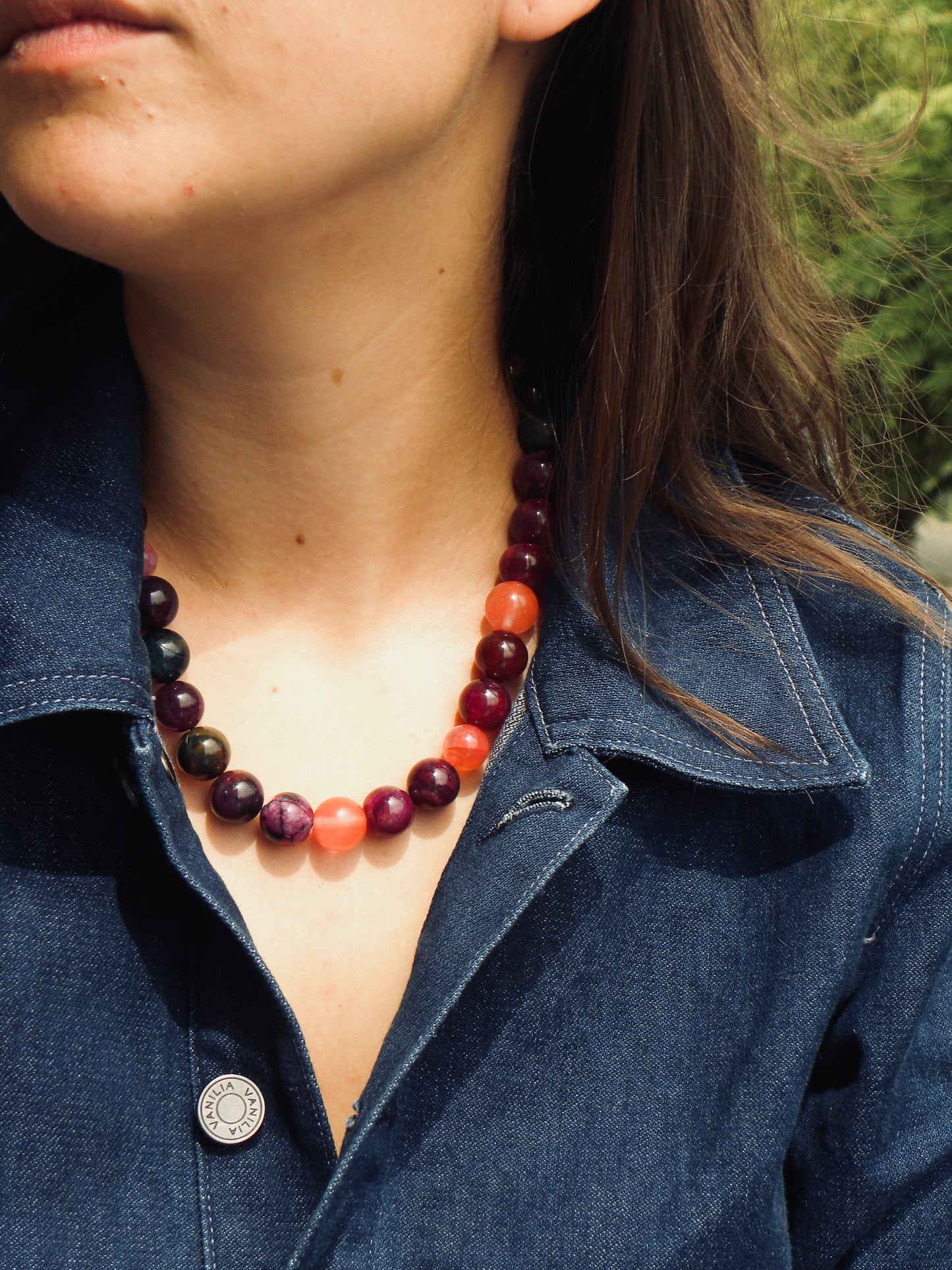 Island bloom necklace pink-green