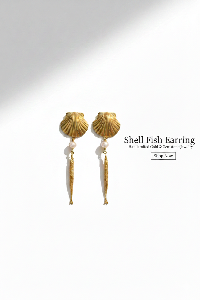 Shell fish earring